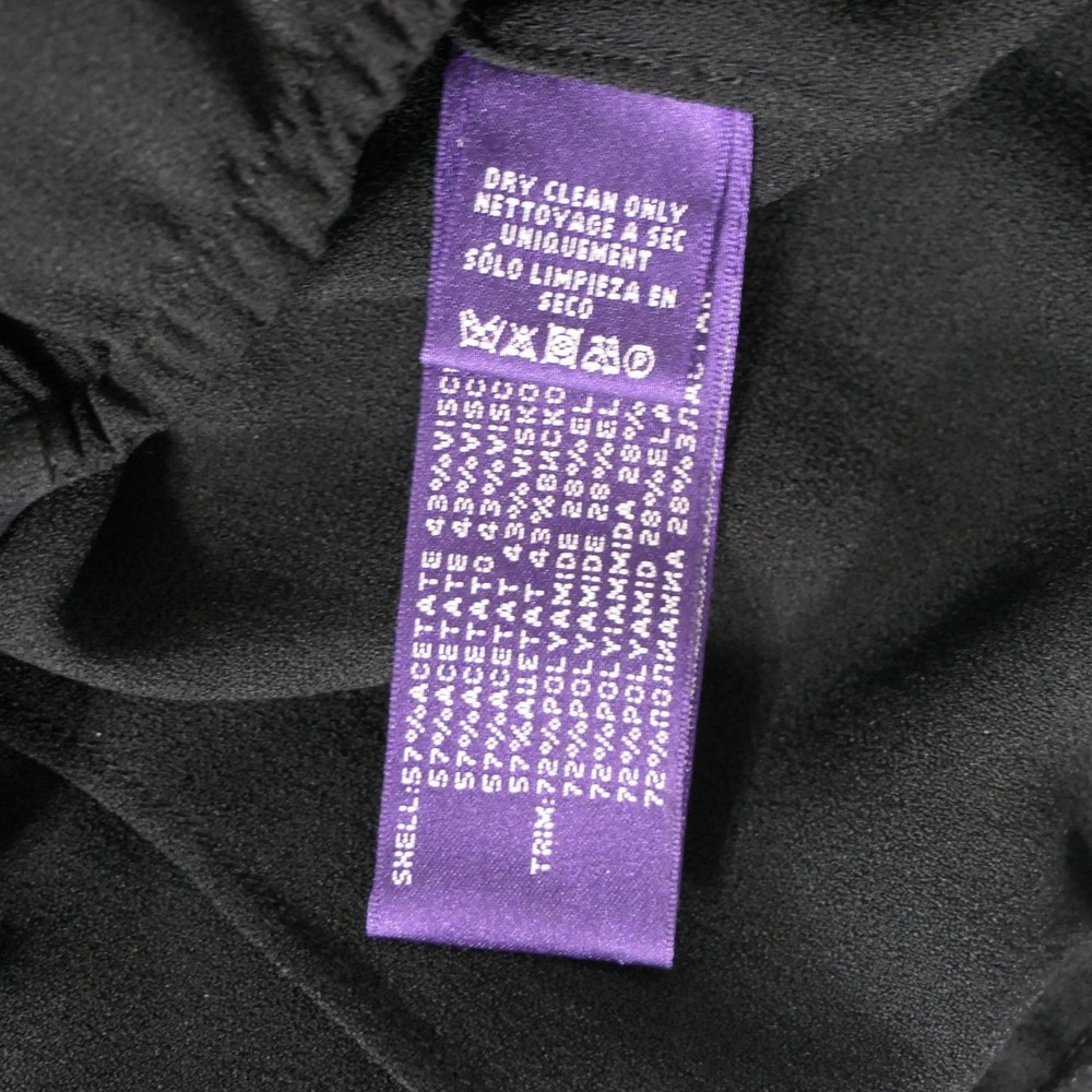 Ralph Lauren Purple Label Womens Blouse 12 Black Long Sleeve Minimalist Simple - Picture 5 of 15